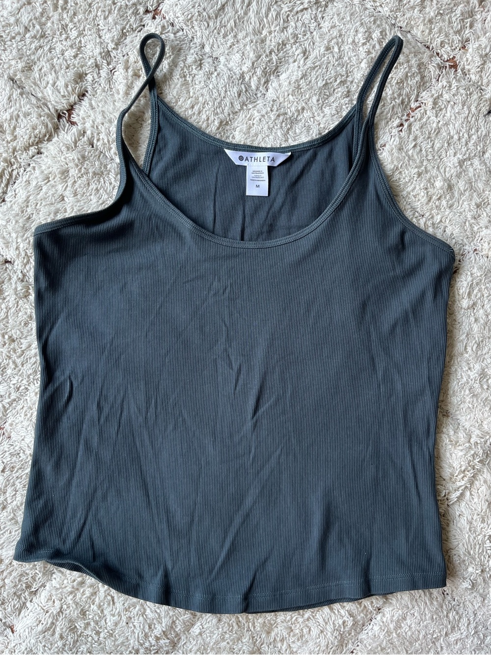 Athleta Women's Slate Gray Ribbed Tank Top, Size M